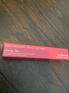 $20 msrp new Rare Beauty Stay Vulnerable Glossy Lip Balm - Nearly Rose Pink